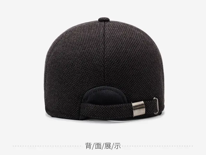 Men Woolen Winter Cap Black Ear Protection — feature 11