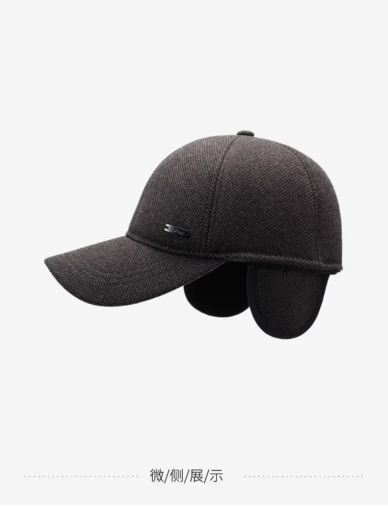 Men Woolen Winter Cap Black Ear Protection — feature 14