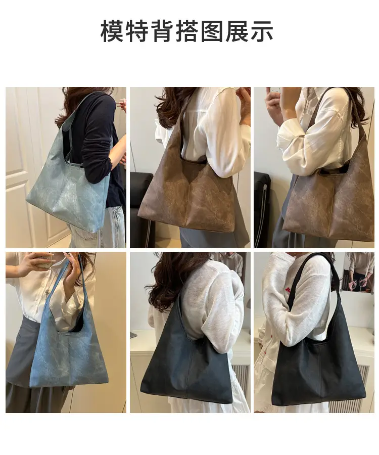 Women Underarm Bag Blue Brown Black 2025 Spring Summer — feature 6
