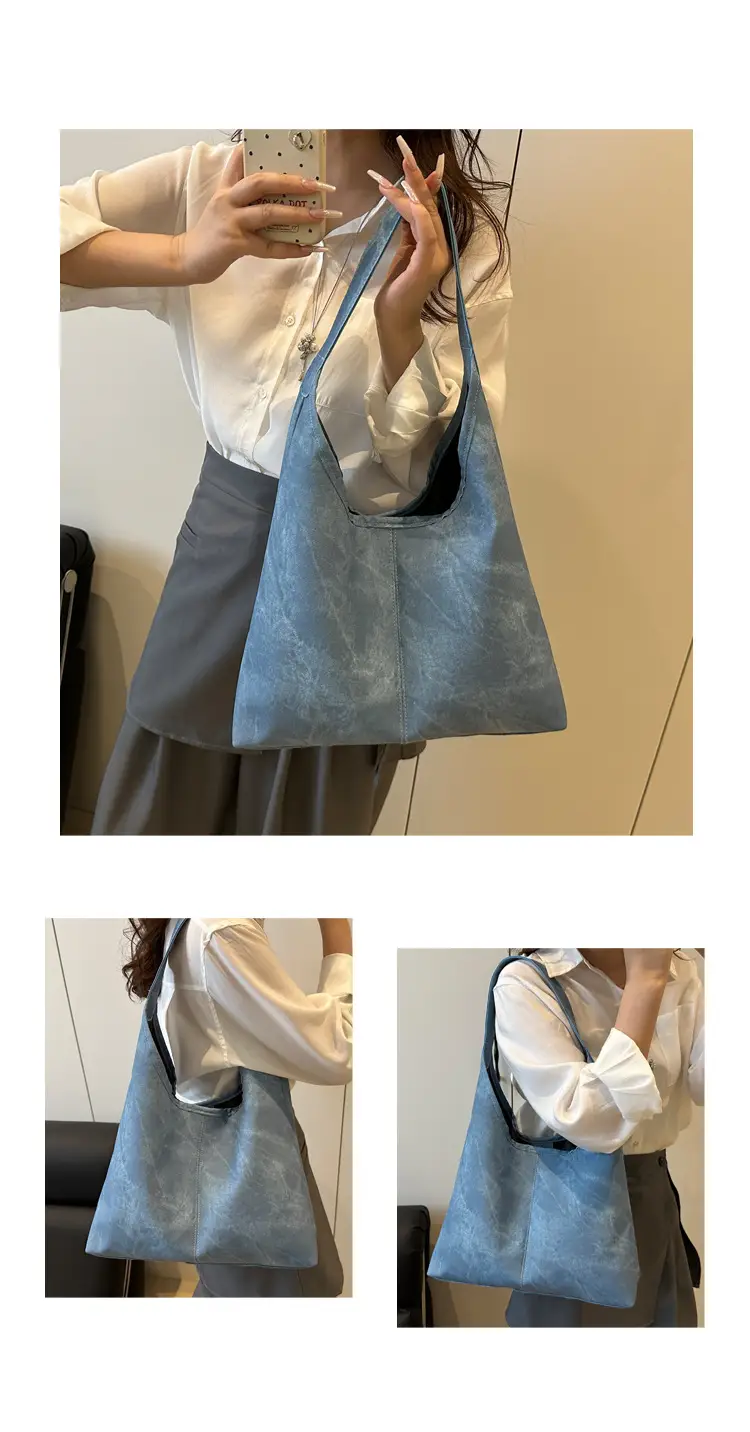 Women Underarm Bag Blue Brown Black 2025 Spring Summer — feature 8