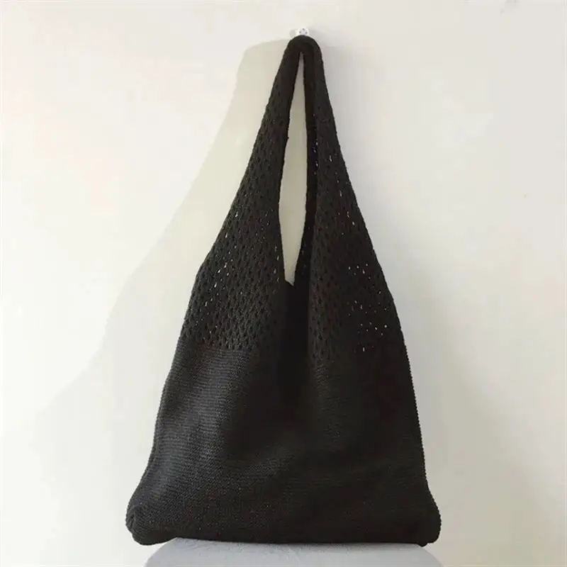 Women Straw Beach Bag Black Stripes 2025 - Image 21