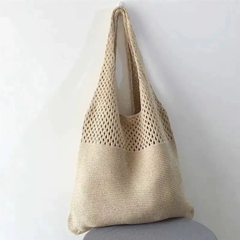 Women Straw Beach Bag Black Stripes 2025 - Image 23