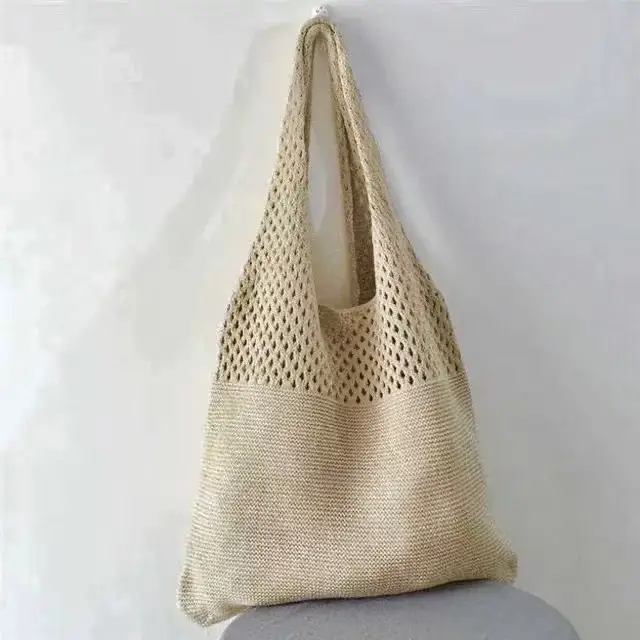 Women Straw Beach Bag Black Stripes 2025 - Image 28