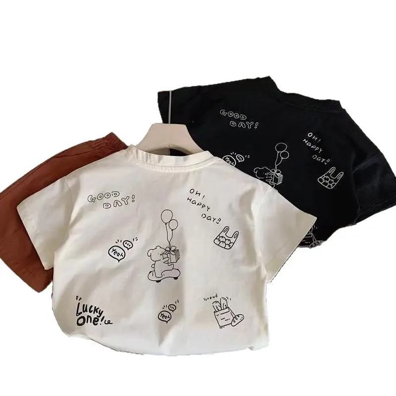 New Summer Kids T-Shirts Pure Cotton Cartoon Print