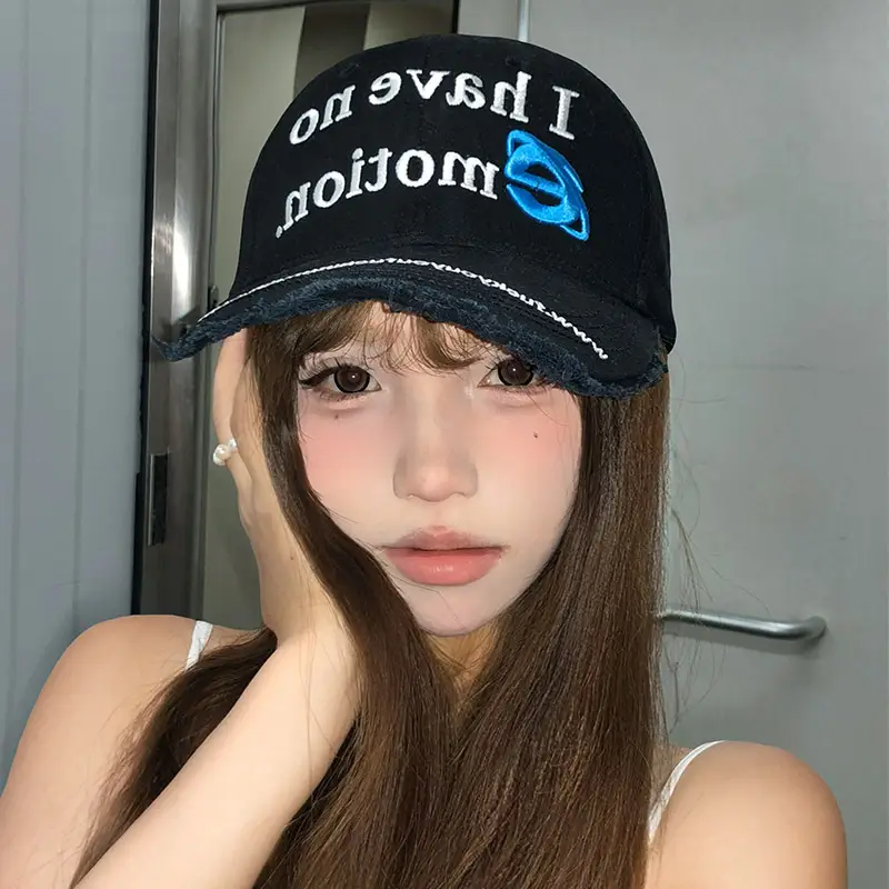 American Retro Black Letter Embroidery Duckbill Cap for Women - Image 5