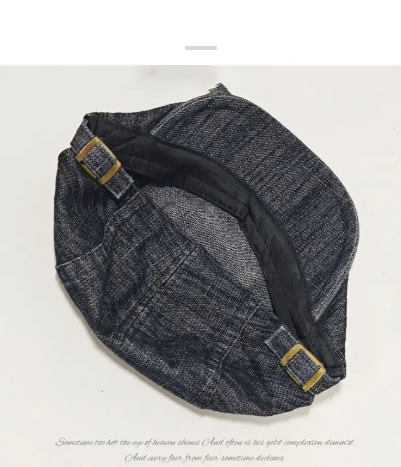 Women Denim Distressed Hat Retro Forward Retro Painter Beret Wholesale — feature 10
