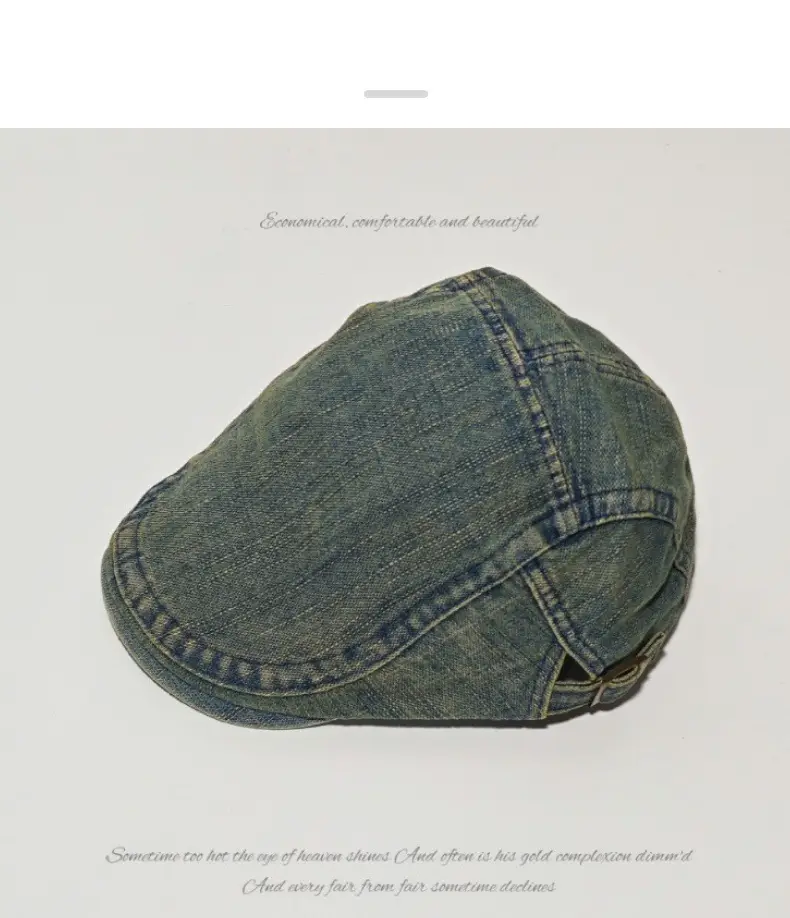 Women Denim Distressed Hat Retro Forward Retro Painter Beret Wholesale — feature 8