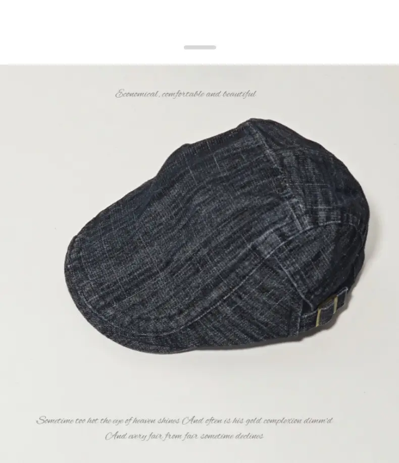 Women Denim Distressed Hat Retro Forward Retro Painter Beret Wholesale — feature 9