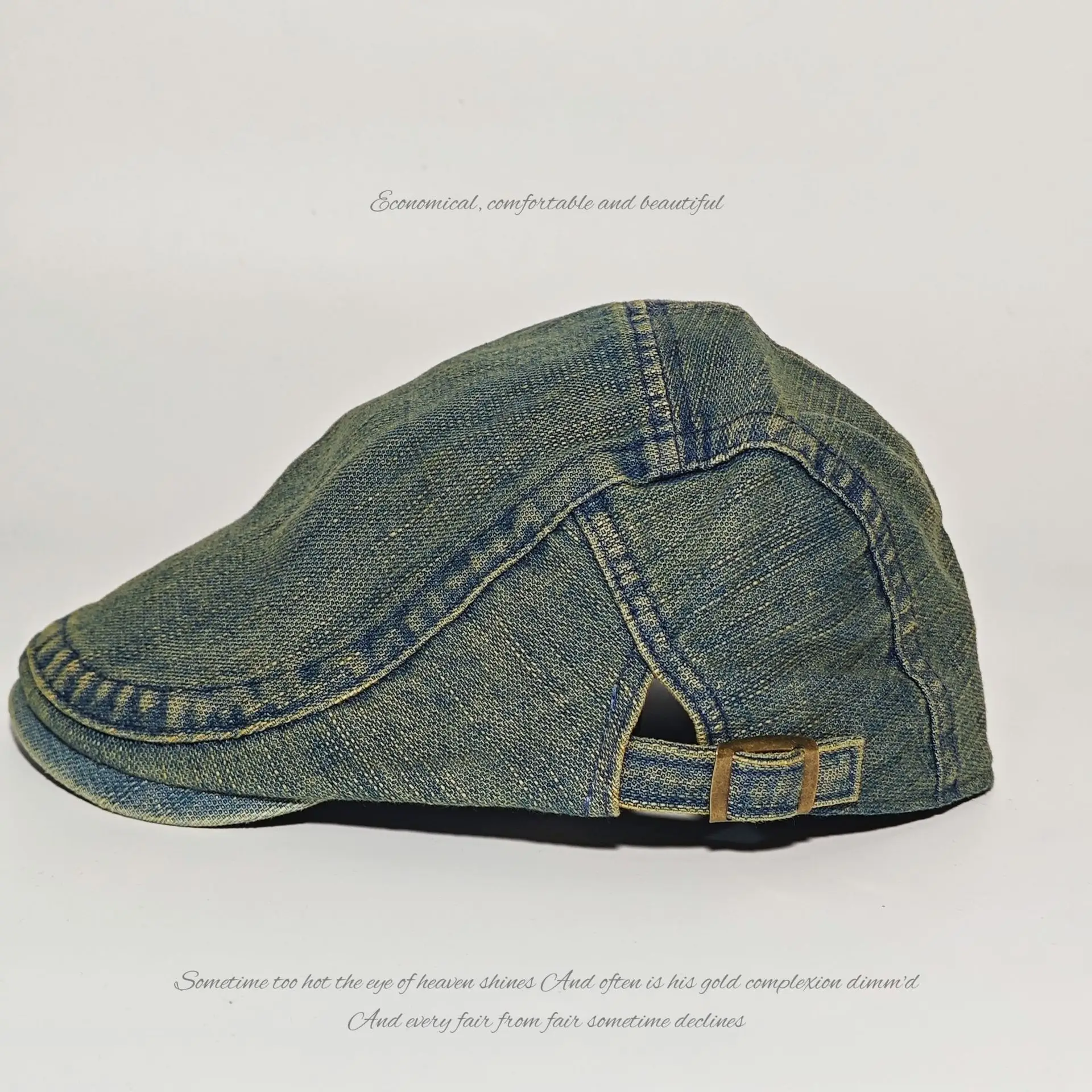 Women Denim Distressed Hat Retro Forward Retro Painter Beret Wholesale
