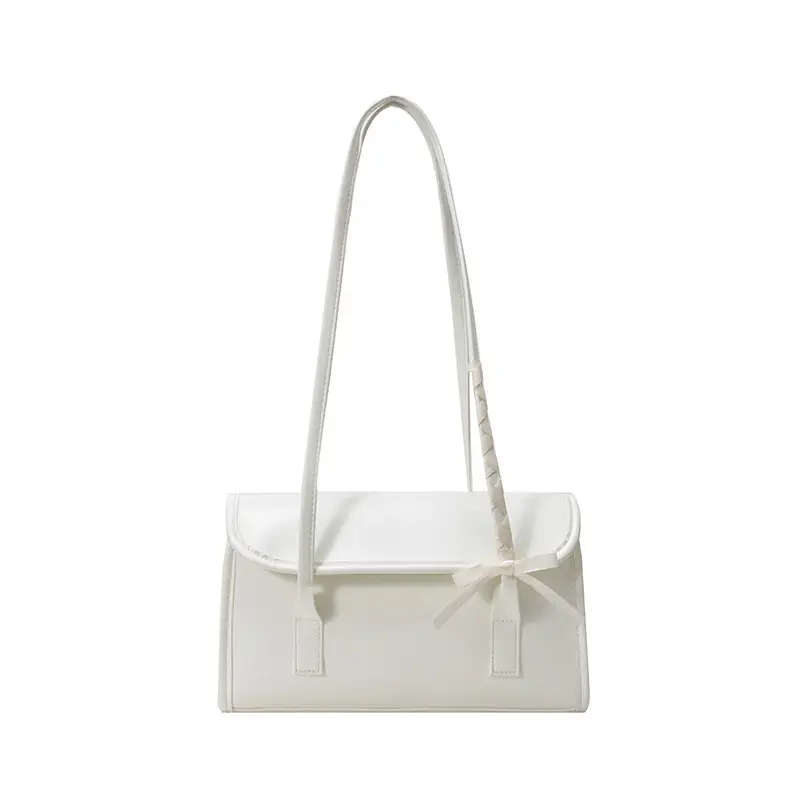 Women's White Bow Tie Shoulder Bag 2025