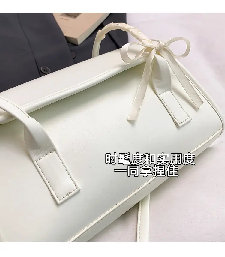 Women's White Bow Tie Shoulder Bag 2025 — feature 5