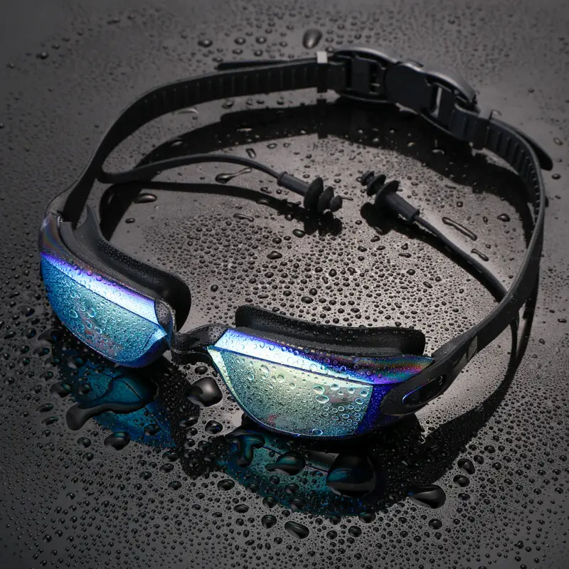 New Myopia Colorful Swimming Goggles One-Piece Earplugs Waterproof and Comfortable Small Frame High-Definition Swimming Goggles Waterproof and Anti-Fog Swimming Goggles