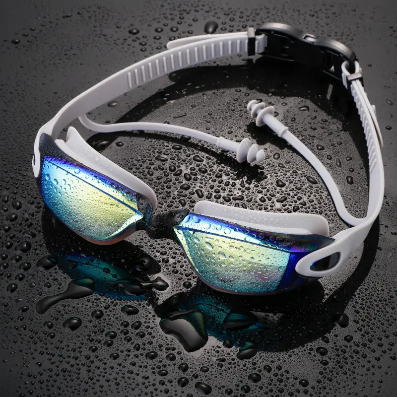 New Myopia Colorful Swimming Goggles One-Piece Earplugs Waterproof and Comfortable Small Frame High-Definition Swimming Goggles Waterproof and Anti-Fog Swimming Goggles