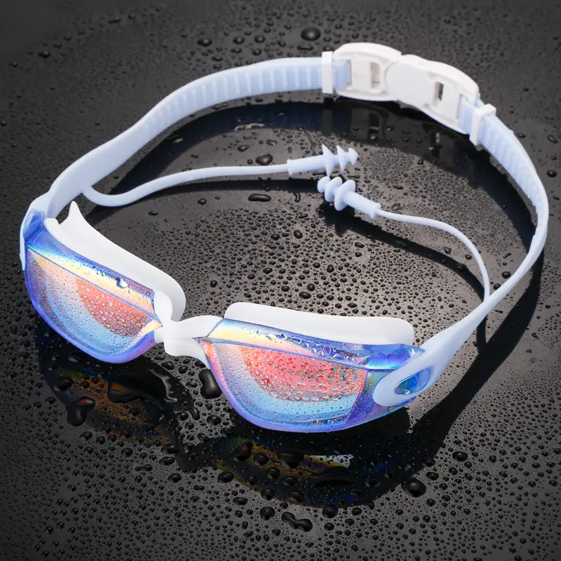 New Myopia Colorful Swimming Goggles One-Piece Earplugs Waterproof and Comfortable Small Frame High-Definition Swimming Goggles Waterproof and Anti-Fog Swimming Goggles