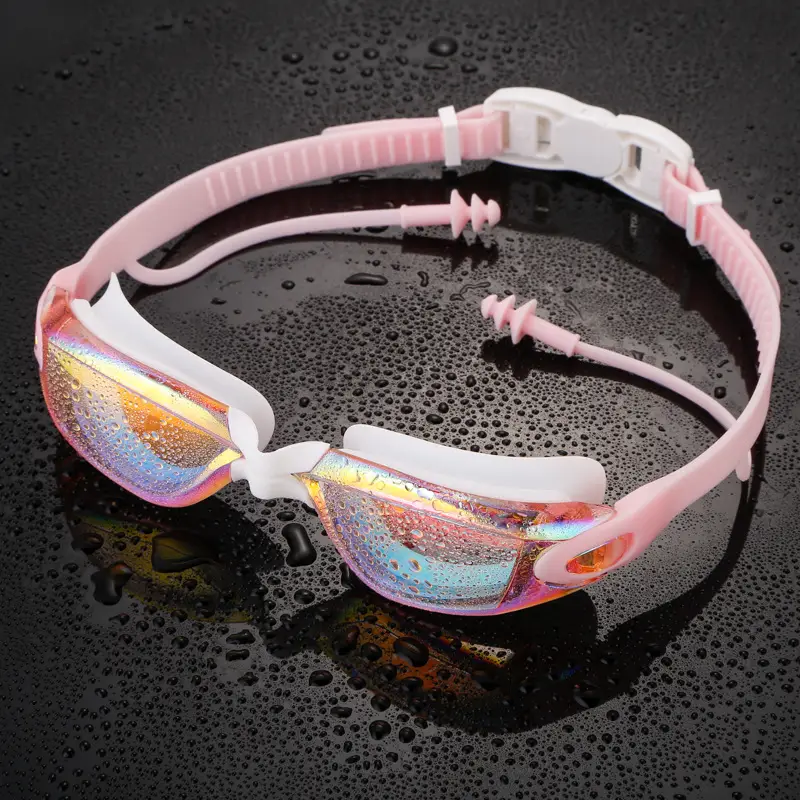New Myopia Colorful Swimming Goggles One-Piece Earplugs Waterproof and Comfortable Small Frame High-Definition Swimming Goggles Waterproof and Anti-Fog Swimming Goggles
