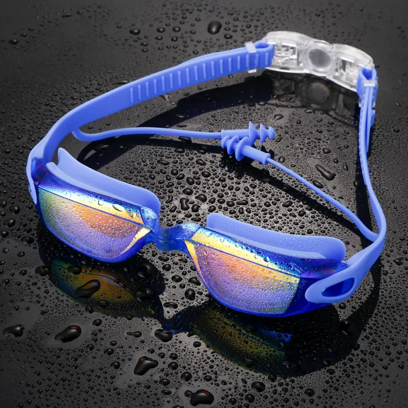 New Myopia Colorful Swimming Goggles One-Piece Earplugs Waterproof and Comfortable Small Frame High-Definition Swimming Goggles Waterproof and Anti-Fog Swimming Goggles