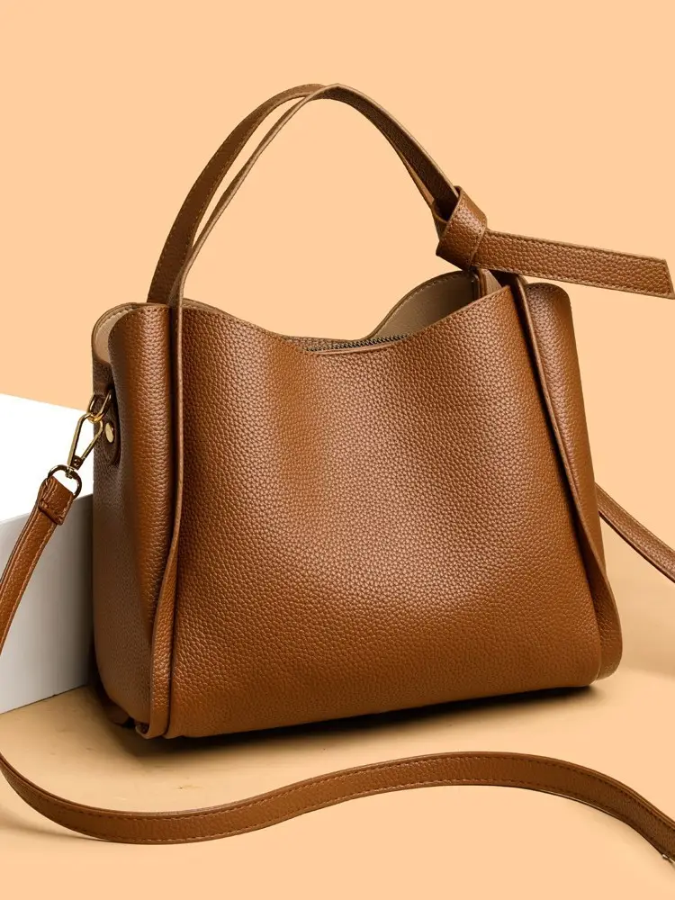 White Soft Leather Handbag for Women - Image 9