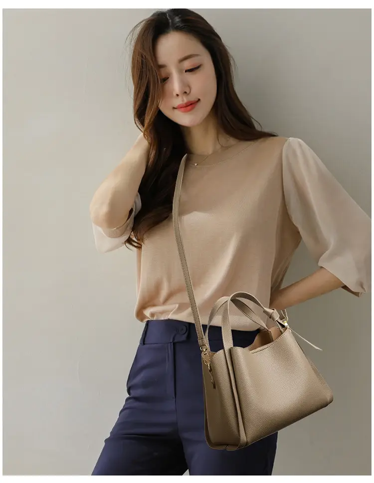 White Soft Leather Handbag for Women — feature 13