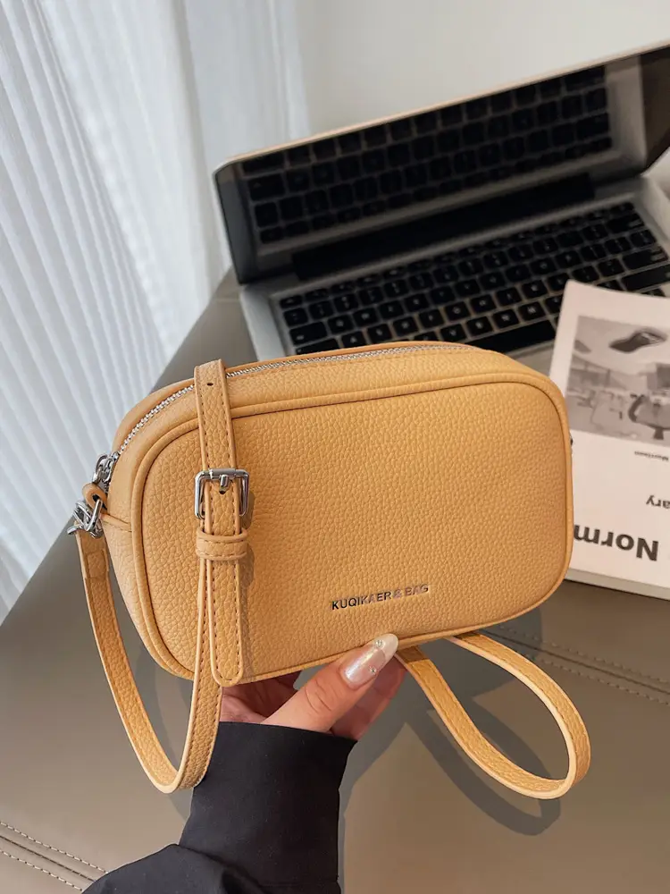 Women's Tan Crossbody Bag with Adjustable Strap - Image 8