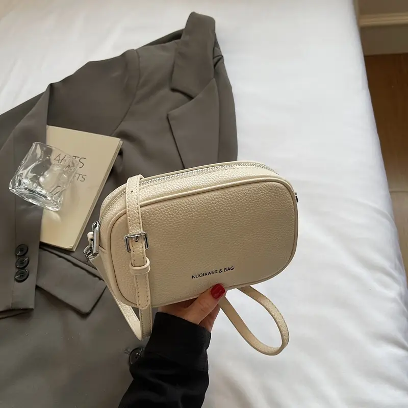 Women's Tan Crossbody Bag with Adjustable Strap - Image 2