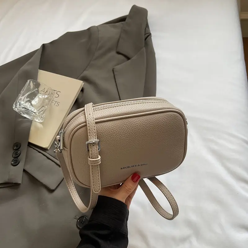 Women's Tan Crossbody Bag with Adjustable Strap - Image 6
