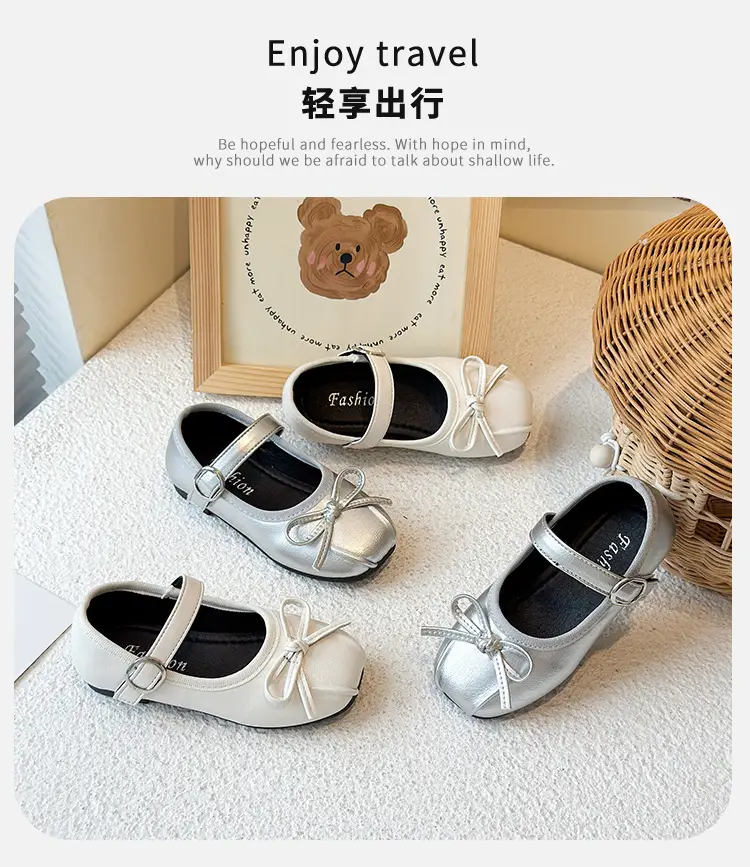 2025 Girls Silver Bow Princess Shoes for Baby Toddler — feature 1