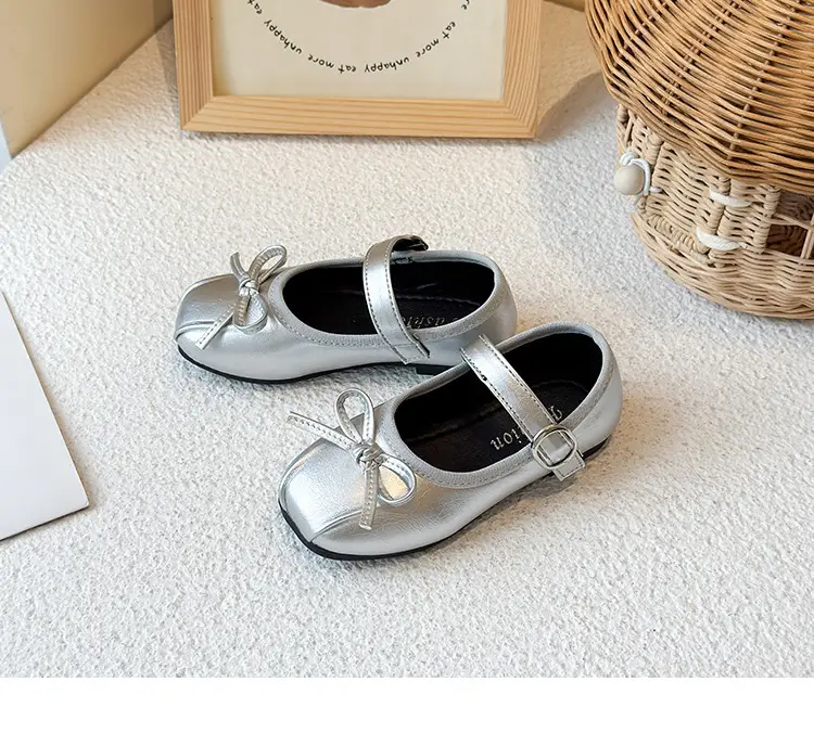 2025 Girls Silver Bow Princess Shoes for Baby Toddler — feature 14