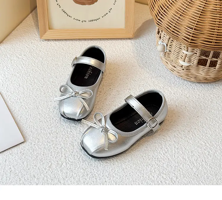 2025 Girls Silver Bow Princess Shoes for Baby Toddler — feature 15