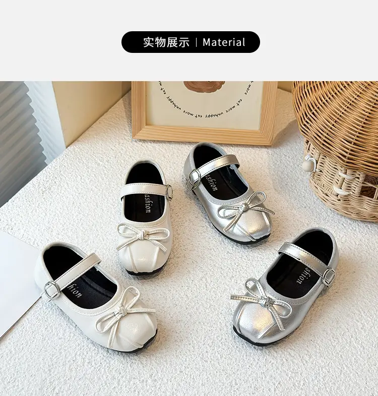 2025 Girls Silver Bow Princess Shoes for Baby Toddler — feature 6