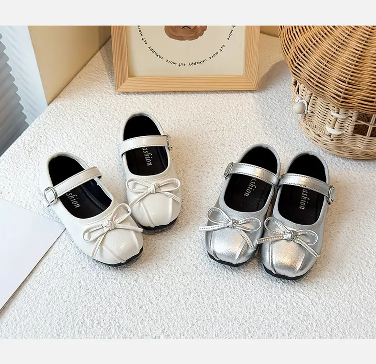 2025 Girls Silver Bow Princess Shoes for Baby Toddler — feature 7
