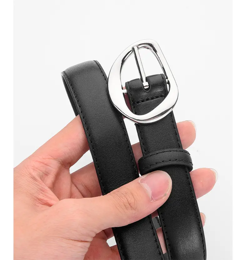 Women's Genuine Leather Belt with Silver Buckle β feature 15