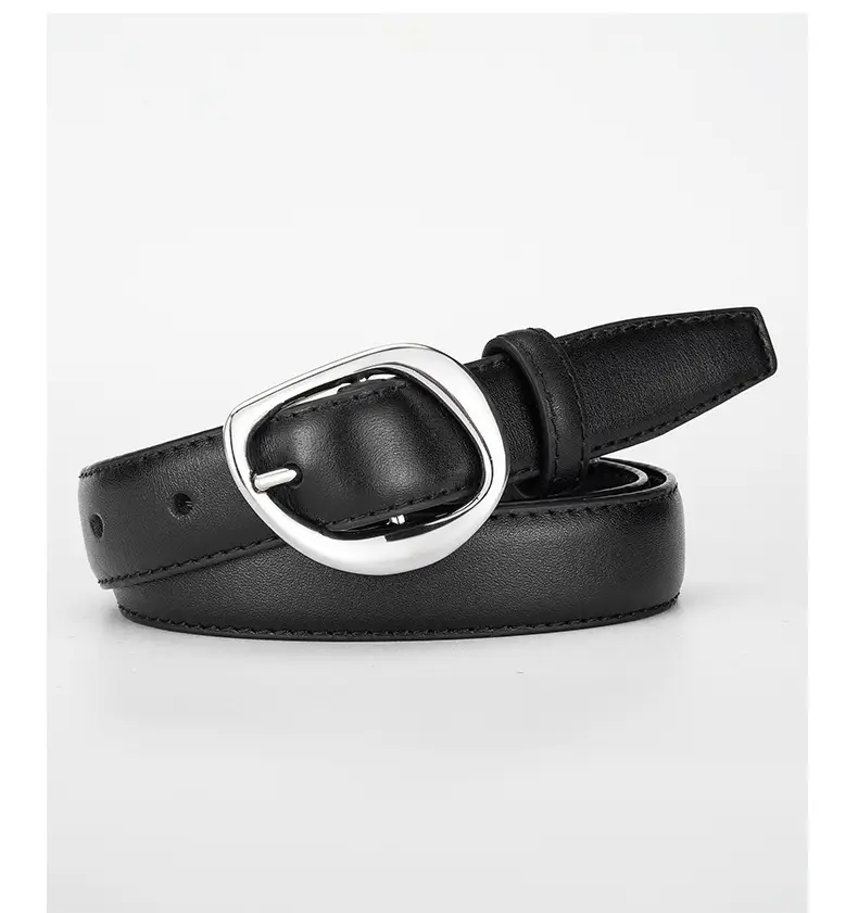 Women's Genuine Leather Belt with Silver Buckle β feature 16
