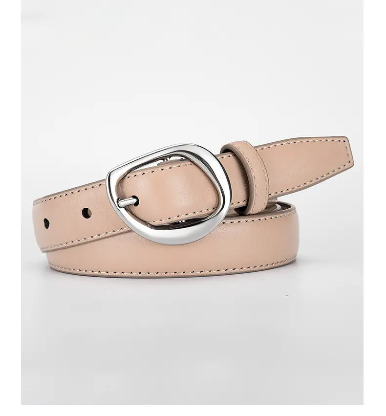 Women's Genuine Leather Belt with Silver Buckle β feature 19