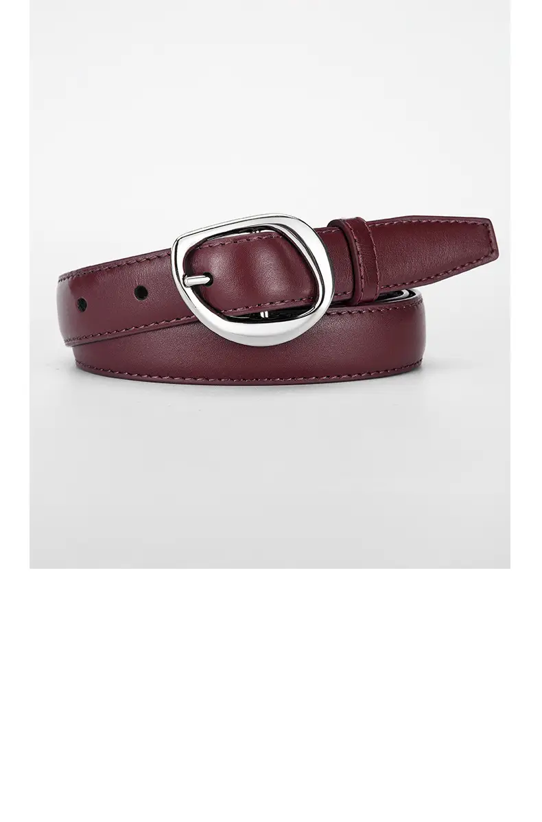 Women's Genuine Leather Belt with Silver Buckle β feature 20