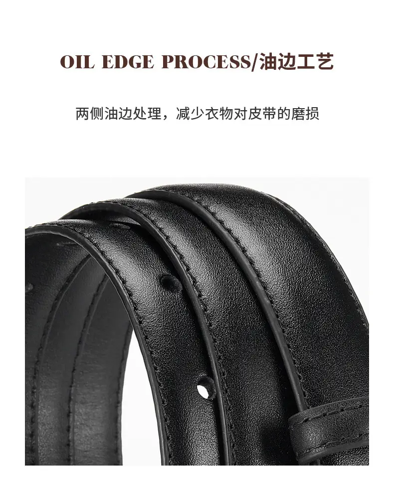 Women's Genuine Leather Belt with Silver Buckle β feature 7