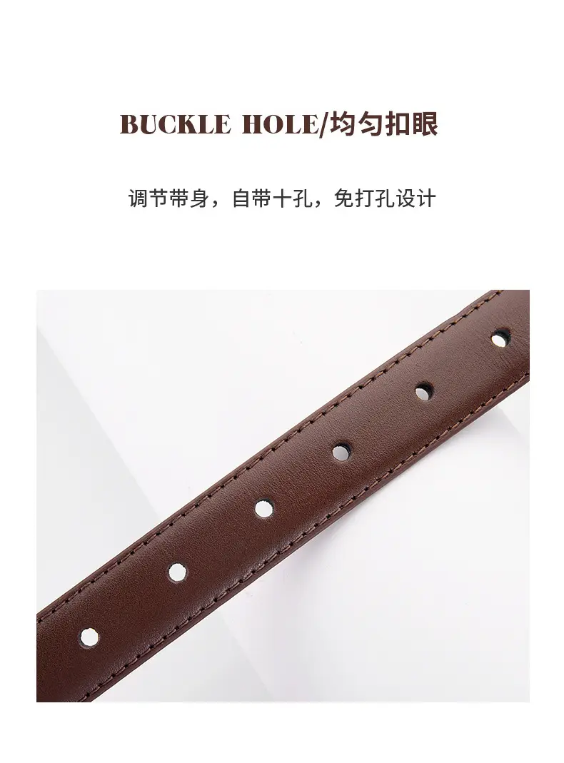 Women's Genuine Leather Belt with Silver Buckle β feature 8