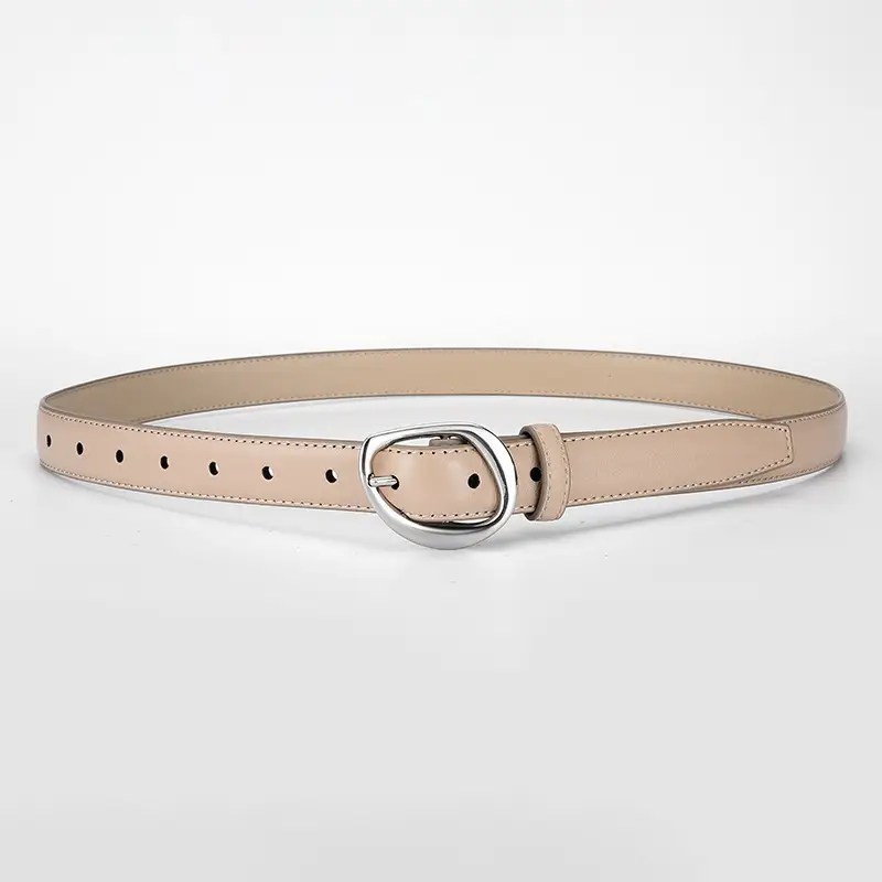 Women's Genuine Leather Belt with Silver Buckle - Image 3