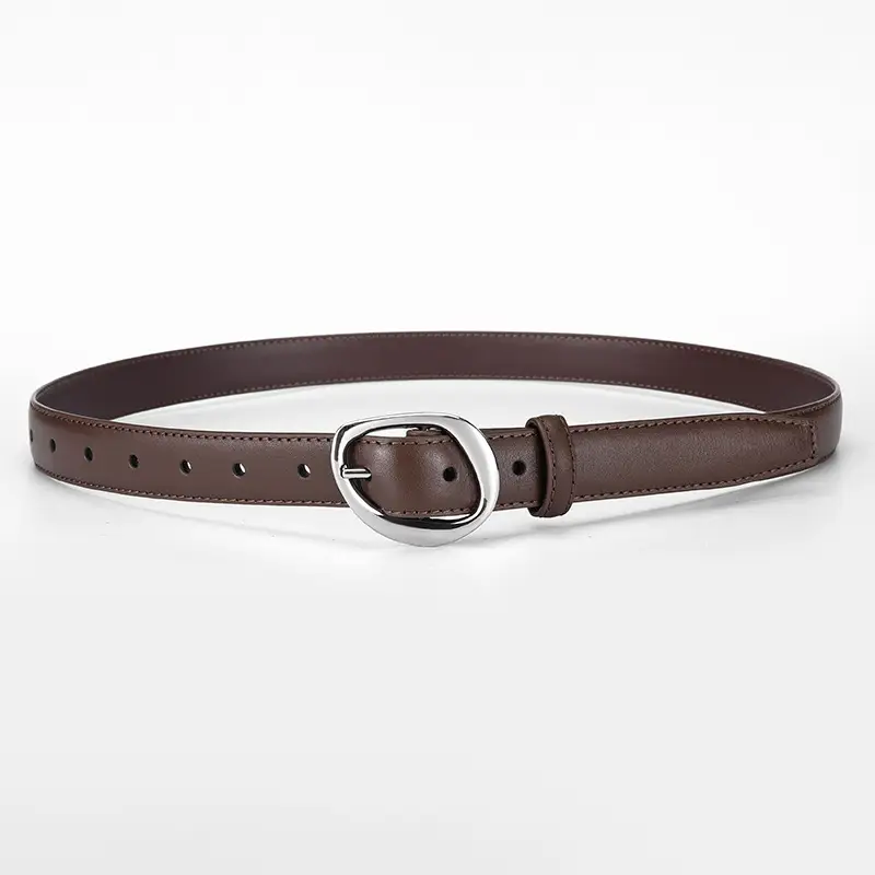 Women's Genuine Leather Belt with Silver Buckle - Image 5