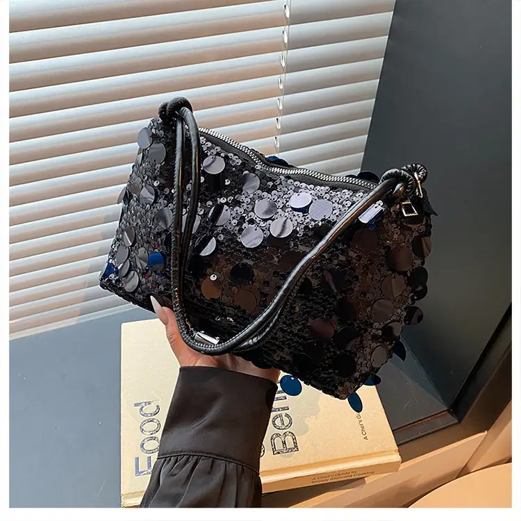 2025 Korean Underarm Bag for Women Silver Sequin — feature 16