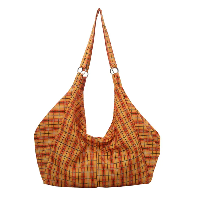 Korean Plaid Tote Bag Large Capacity Commuter Shoulder Bag - Image 8