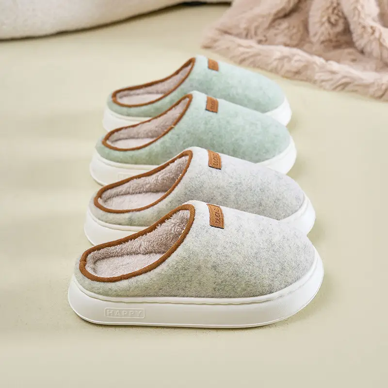 Women's Autumn and Winter Home Use Wear-Resistant Non-Slip Warm Cotton Thickeneded Soft-Soled Slippers for Men's Winter - Image 9