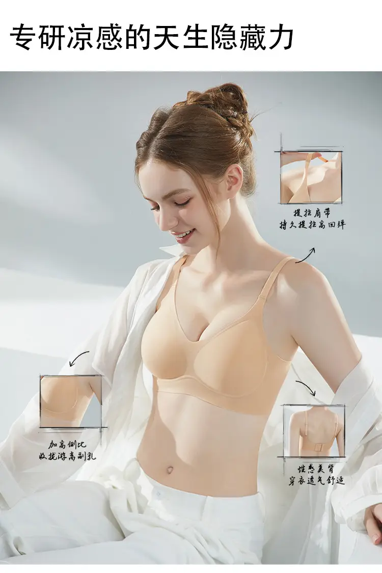 New Invisible Traceless Liquid Foundation Underwear for Women, Soft Support for Small Breasts, Push-Up Anti-Sagging Thin Bra, Ou Ruofeng — feature 11