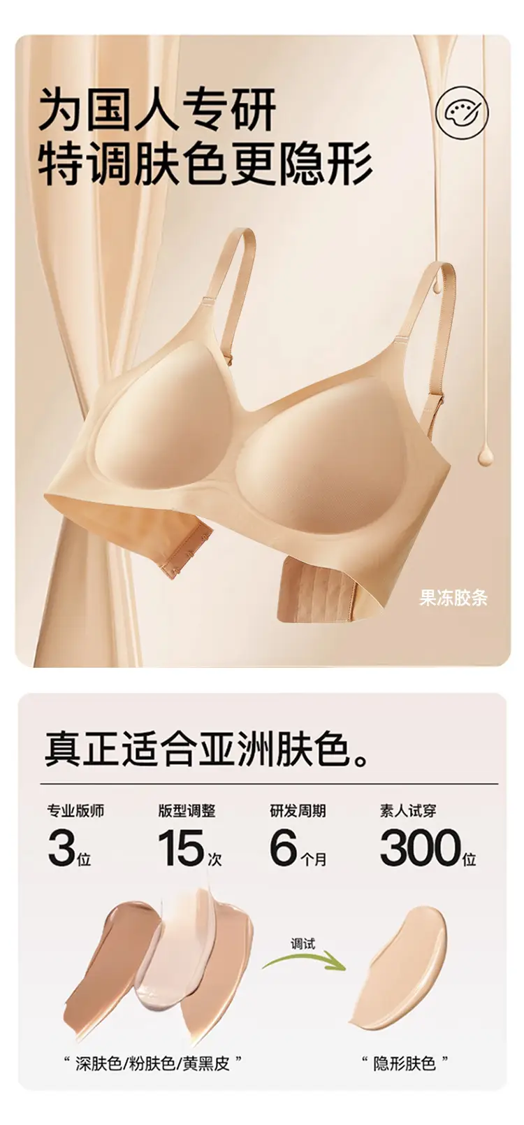 New Invisible Traceless Liquid Foundation Underwear for Women, Soft Support for Small Breasts, Push-Up Anti-Sagging Thin Bra, Ou Ruofeng — feature 9