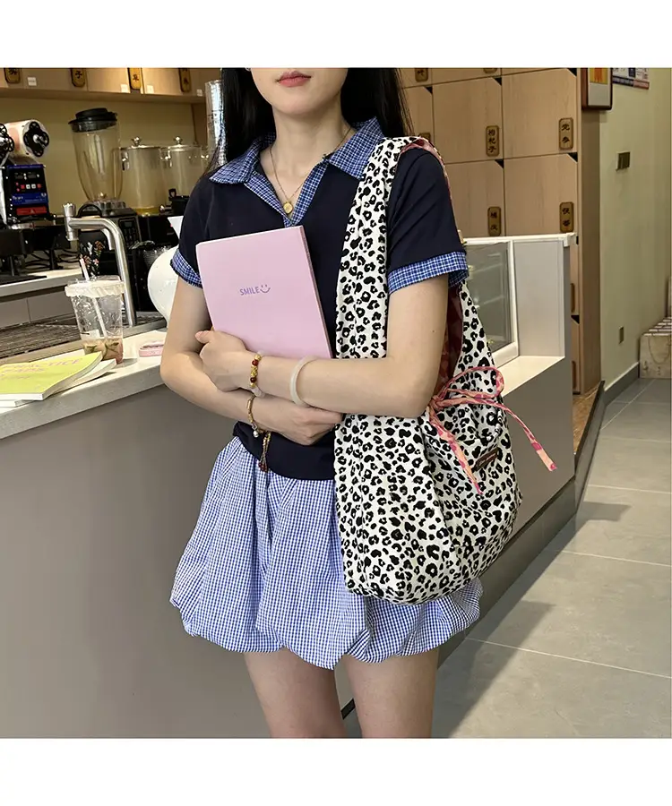 2025 Leopard Print College Student Commuting Bag Large Capacity Casual Shoulder Bag — feature 23