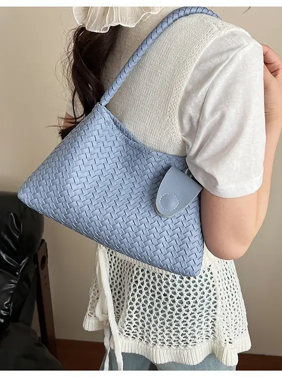 Black Woven Crossbody Bag for Women