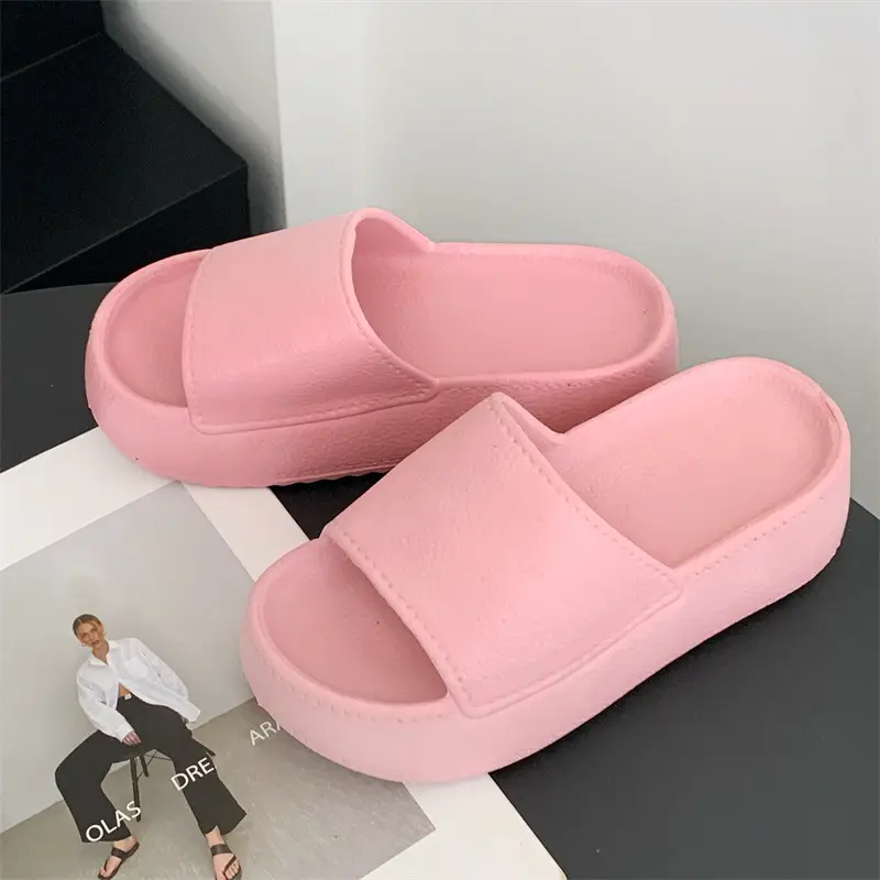 Women Thick Sole Slippers 2025 Summer Pink Black Green White - Image 3