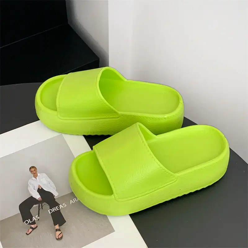 Women Thick Sole Slippers 2025 Summer Pink Black Green White - Image 5