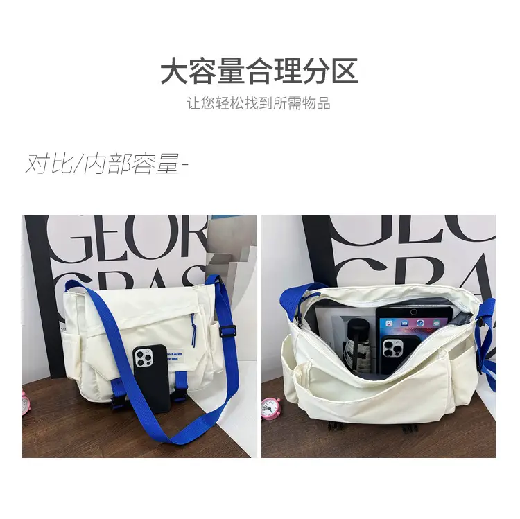 Korean Style Blue Crossbody Bag for Women College Student — feature 34