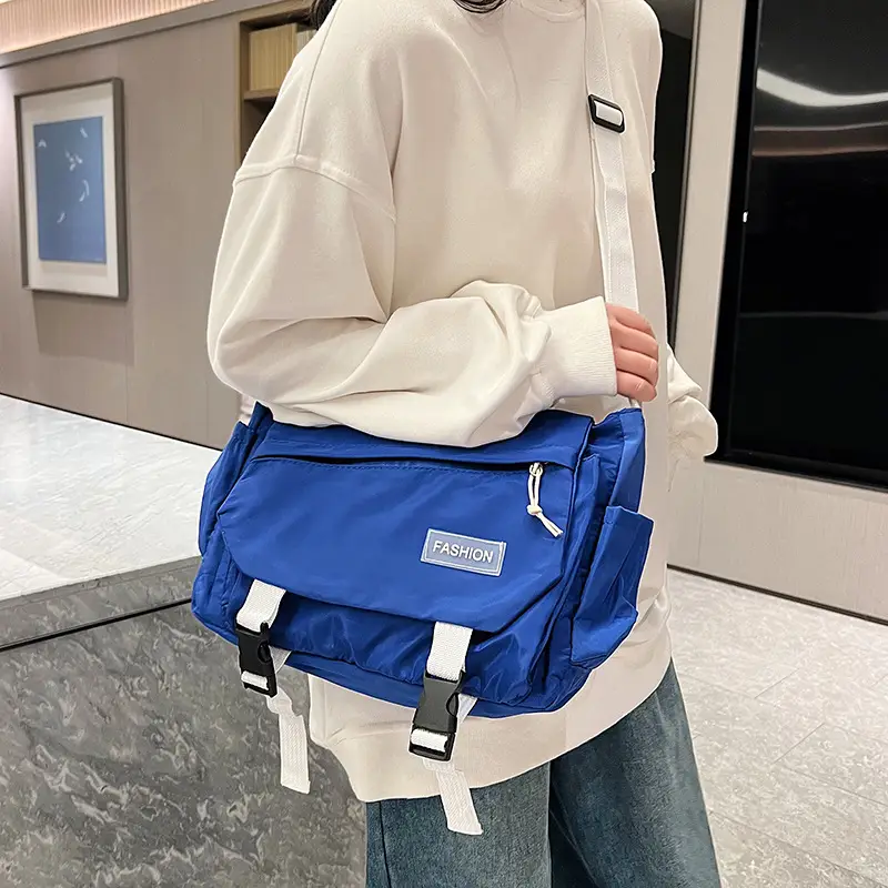 Korean Style Blue Crossbody Bag for Women College Student — feature 44