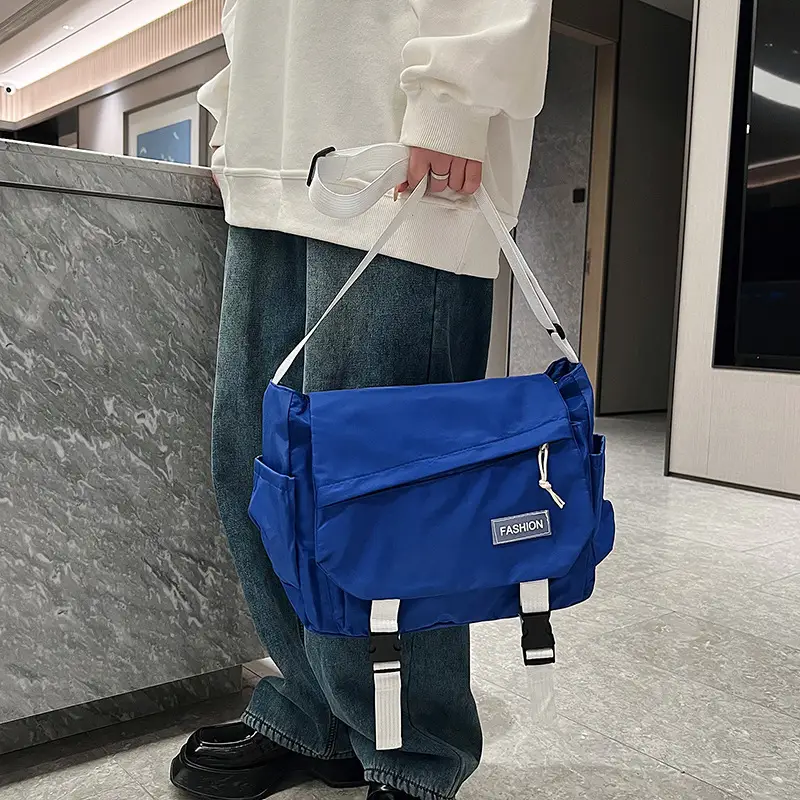 Korean Style Blue Crossbody Bag for Women College Student - Image 2